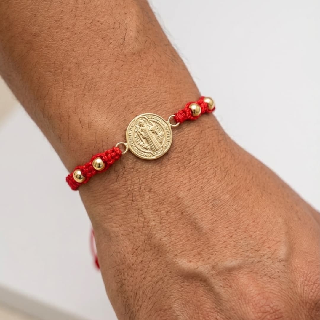 PULSERA SAN BENITO 15MM ENTRELAZADA BALIN5MM X6