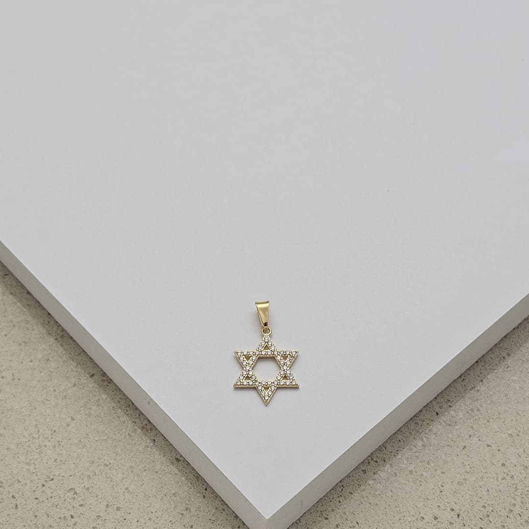 DIJE ESTRELLA DE DAVID CIRCON 14X24MM