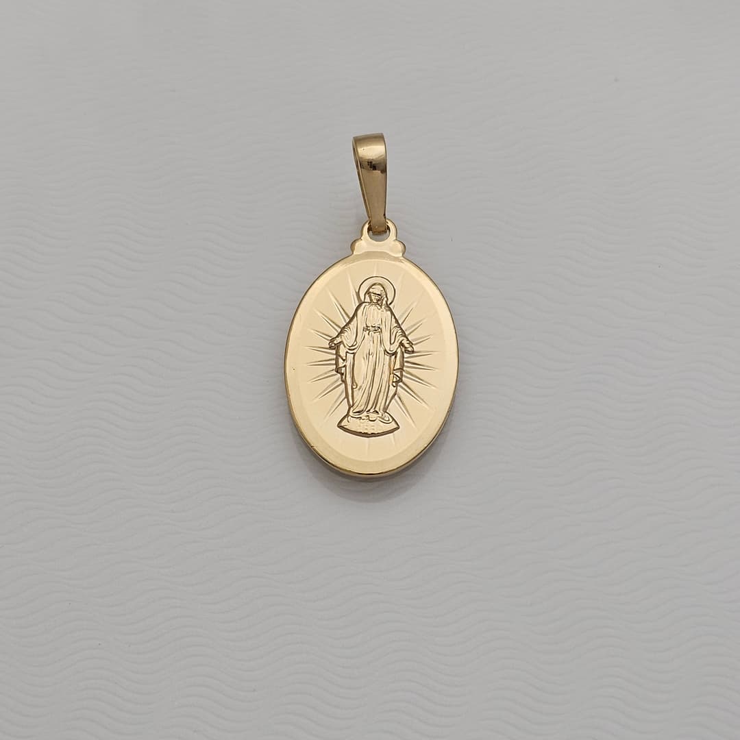 DIJE OVALO MILAGROSA DESTELLOS 14X30MM