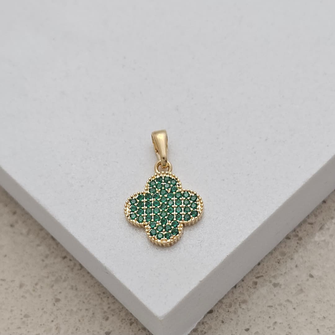 DIJE TREBOL MICROCIRCON 13X21MM