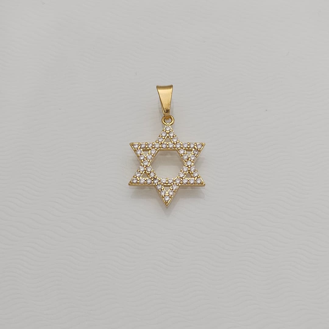 DIJE ESTRELLA DE DAVID CIRCON 14X24MM